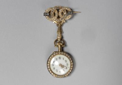 图片[2]-Brooch watch inlaid with diamonds, and pearls, 19th century-China Archive